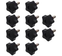 Didiseaon 10pcs Boutons de Serrage D'étoile Noir M8x20mm en Plastique et Fer Espacement de Prise Doigt Remplaçable pour Projets Industriels
