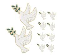 Didiseaon 10pièces Broche Oiseau De Paix Métal Lot De Broches Pin Oiseau Avec Branche Olivier Accessoire Versatile Pour Vêtements Femme Et Cadeau Élégant