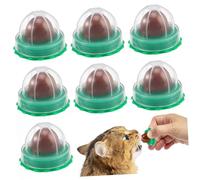 Didiseaon 10pièces Friandises pour Chats Boule Herbe à Chat Murale Sucre à Herbe à Sucettes Nourrissantes Complément Alimentaire pour Autocollant Facile à Placer