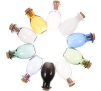 Didiseaon 10Pièces Mini Bouteilles de Souhaits Verre avec Bouchons Liège Accessoires DIY pour Projets Artisanaux Décoration Vintage pour Messages et Huiles