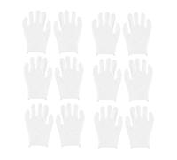 Didiseaon 12 Paires Moufles de Contrôle en Coton Blanc, Réutilisables, | Barrière Protectrice Confortable, pour Pièces et Objets Sensibles aux Traces, Usage Manuel Extérieur, Travail Industriel