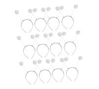 Didiseaon 12 Pièces Bandeaux Festifs Martiens Mousse Argentée à Paillettes Accessoires Coiffure pour Fête à Thème Espace et Halloween