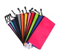 Didiseaon 12 pièces Sacs de Rangement Zippés Oxford Pochettes Colorées pour Fournitures Scolaires et Organisation Portable