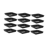Didiseaon 12 pièces Soucoupes Carrées pour Pots de Fleurs Plateau de Récupération Noir Protection Antifuite pour Intérieur et Extérieur Accessoire pour Jardinières