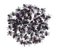 Didiseaon 120 Pièces Fausses Mouches Plastique Réalistes pour Blagues Jouets Insectes Simulés Accessoires pour Halloween Poisson Avril et Fêtes Anniversaire