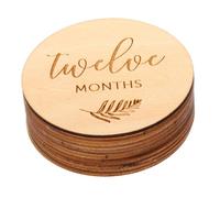 Didiseaon 12Pcs Mois Livre Cartes De Grossesse En Bois Disque De Bois De Grossesse Disques D'Étape En Bois Numéro De Table En Bois Cartes En Bois Pour Bébé Suspendu Signe De Tranche De Bois