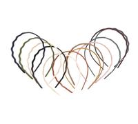 Didiseaon 12pièces Bandeaux Plastique Ondulés avec Dents pour Femmes Filles et Ado Couleurs Tendances Antidérapants et Résistants pour Styles Capillaires Variés Couleur Couleur Aléatoire