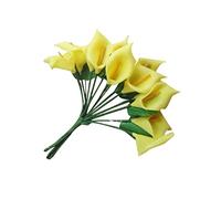 Didiseaon 12pièces Lot de Mini Lys Calla Artificiels Jaunes Fleurs Artificielles pour Décoration Mariage Fausses Fleurs De Calla