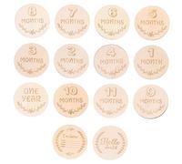 Didiseaon 14 Pièces Cartes Du Mois De Bébé Cadeau De Baby Shower Sucette De Dentition Disques Marqueurs De Jalons Pour Bébé Grossesse Jouet De Dentition Nouveau Née Mamelon En Bois Apaiser