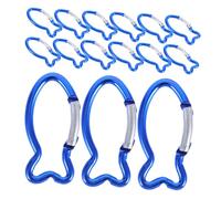 Didiseaon 15 pièces Mousquetons Alliage Aluminium Forme Poisson Clips Robustes pour à Dos Crochets Multifonctions Portables pour Escalade et Activités Outdoor