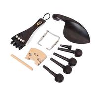 Didiseaon 15 pièces Set de Accessoires Violon Repose Menton Cordier Chevilles et Queue Kit Complet pour Violon Noir
