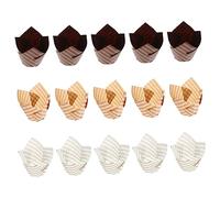Didiseaon 150 pièces Caissettes à Cupcakes Papier Modèles de Fleurs Résistantes Chaleur pour Gâteaux Muffins et Décorations de Fête Assortiment de Stripes Light Stripes