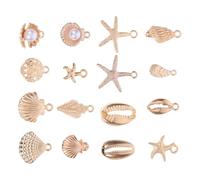 Didiseaon 16pièces Breloques Animaux Marins Bijoux de Vacances pour Femmes Bijoux Fantaisie Colliers à Breloques Coquillages