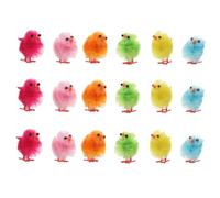 Didiseaon 18 pcs Poussins de Pâques Décorations Artisanales Colorées pour Fête de Pâques Figurines de Petits Animaux de Ferme Accessoires de Fête Amusants