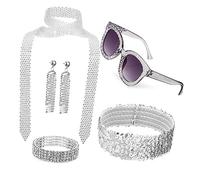 Didiseaon 1Ensemble Accessoires Disco pour Femmes de Bijoux et Bandeaux Parfait pour Fêtes et Festivals