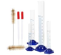 Didiseaon 1ensemble Set de Cylindres Gradués Verre avec Compte-gouttes et Brosses de Nettoyage pour Laboratoire et Mesures Précises