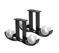 Didiseaon 1paire Support Tringle Rideau Double Alliage Aluminium Noir Fixation Murale Robuste Antirouille Accessoires pour Rideaux Faciles à Installer Lot