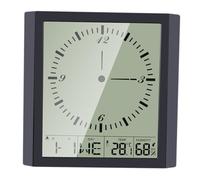 Didiseaon 1Pièce Horloge Murale Numérique Électronique avec Calendrier Affichage LCD Réveil Multifonction avec Thermomètre et Hygromètre sans Pile
