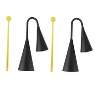 Didiseaon 2 Ensembles Cloches de Vache Métal Noir Mat avec Maillets Instrument de Percussion Manuel pour Garçon Fille Clair et Adapté Formation et Aux Activités Ludiques