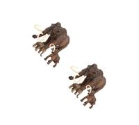 Didiseaon 2 Ensembles De Toys des Animaux Préhistoriques Clé Bouda Decoration Interieure Décoration pour Décoration Modèle Animal Ornement De Bureau PVC 3 Pièces * 2