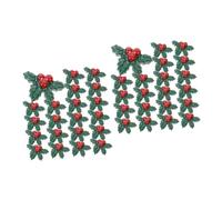 Didiseaon 2 Ensembles Feuilles De Résine De Noël Charmes De Noël Mini Feuilles De Houx Scintillait Lumières Féériques Baies pour La Fabrication De Couronnes Rose Plastique 50 Pièces