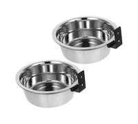 Didiseaon 2 Ensembles Gamelles Surélevées Murales pour Chiens de Dispositifs de Nourriture et Eau Acier Inoxydable Support Antidérapant pour Animaux de Compagnie Conçu pour Repas et Propre