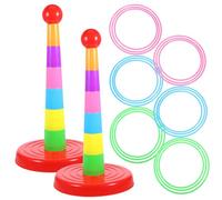 Didiseaon 2 Ensembles Jeu de Lancer Anneaux pour Garçon Fille de Jouets Activité Empilables Coordination Œil-Main Jeux Extérieur Garçon Fille pour Jardin et Fête Couleur Couleur Aléatoire