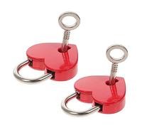 Didiseaon 2 ensembles Lot de Mini Cadenas Forme Cœur Rouge avec Clé Cadenas Petit et Solide pour Journal Boîte à Bagages et Casier pour et Cadeau Couple