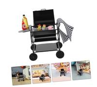 Didiseaon 2 Ensembles Miniature Barbecue Grill Set Modèle de Grill Noir Compact pour Cuisine de Maison de Poupée Décoration pour Scènes Extérieures et Jeu Imitation