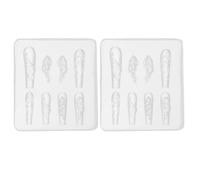 Didiseaon 2 moules en silicone pour modeler des ongles en forme d'aile, | Moule à breloques réutilisable pour nail art, style complexe, gabarit en forme d'aile pour projets de décoration