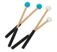Didiseaon 2 paires Baguettes de Percussion pour Tambour de Langue Lot Poignées Accessoires Musique Éthérée pour Débutants et Outils de Pratique Durables Blanc et Bleu