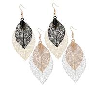 Didiseaon 2 paires Boucles Doreilles Pendantes Doubles Légères pour Femmes et Style Vintage Rétro Or et Mode