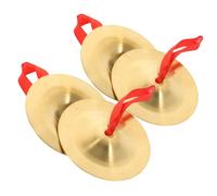 Didiseaon 2 paires Cymbales à Doigts pour Garçon Fille de Cymbales Miniatures Doré Instrument Musical pour Danse et Fête pour Développer Coordination des Garçon Fille