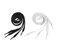 Didiseaon 2 Paires Lacets Plats Larges en Velours Blanc 80cm, Lot | Finition Plate, Largeur 1,6cm, pour Mocassins et Bottes, Aspect Soigné et Élégant, Coloris Blanc