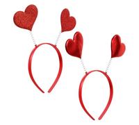 Didiseaon 2 Pièces Bandeau de Cœur Rouge Saint-valentin, Confortable et Facile à Porter, Accessoire Romantique en Plastique et Tissu pour Célébrations Amoureuses