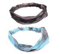 Didiseaon 2 pièces Bandeau de Tête Tie Dye Respirant avec Bouton pour Sport et Fitness Protection Oreilles Serrage pour Homme et Femme Lot de Vert Gris