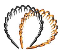 Didiseaon 2 Pièces Bandeau Denté Bandeau Spa Se Laver Le Visage x Peigne Pour Femmes x Antidérapants Cravates Groupe x à Dents De Requin Résine