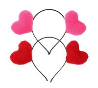 Didiseaon 2 Pièces bandeau saint valentin bandeau de coeur de mariage à pince x Titulaire décor hair charms hair toppers costume de saint valentin fourniture de fête en tissu