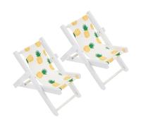 Didiseaon 2 pièces Bois avec Motif Ananas Chaise Miniature Pliante pour Décor Maison de Poupée Fauteuil Compact et pour Scène Bord de Mer Lot