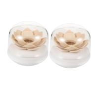 Didiseaon 2 Pièces Boîte à Créative Et Exquise en Forme De Lotus Cure-dent Transparent Coton pour Le Visage Lingettes Support avec Couvercle Distributeur De Riz