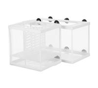 Didiseaon 2 pièces Boîte Élevage Poissons Transparente avec Filet Isolant pour Aquarium Cage Isolation Adaptable pour Petits Poissons Résistante à Eau et Facile à Observer