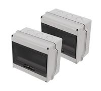 Didiseaon 2 Pièces Boîtier de Distribution Étanche Voies avec Fenêtre Transparente et Rail Din Boîte Électrique Extérieure pour Stations de Recharge Protection Disjoncteurs