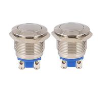 Didiseaon 2 Pièces Bouton Poussoir Rond Étanche Inox Momentané pour Électroménager Alarme et Circuit