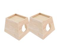 Didiseaon 2 Pièces Cabane en Rondins De Trappe Animal De Compagnie Cage à Oiseaux Peluche Cochon Repaire D'élevage De Hamsters Hérisson Cages pour Hamsters Cage à Souris Coopérative Bois
