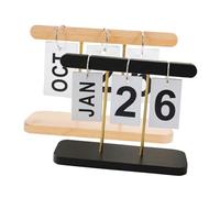 Didiseaon 2 pièces Calendrier Perpétuel Bois avec Support Bureau Design Minimaliste à Retournement Suivi Réutilisable des Dates pour Planification Événements Maison Bureau Mariage