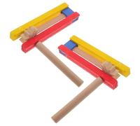 Didiseaon 2 pièces Castagnettes Bois à Long Manche Instrument de Percussion Éducatif pour Garçon Fille Musical pour Éveil et Coordination Solide et Confortable à Saisir