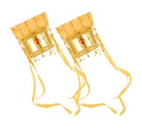 Didiseaon 2 Pièces Chapeau D'empereur Chinois Jaune en Plastique Antique, pour Performances et Jeux de Rôle, pour Spectacles et Costumes Traditionnels D'opéra