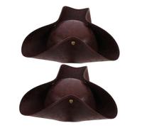 Didiseaon 2 pièces Chapeau Pirate Tricorne Confortable pour Costume Halloween et Fête à Thème Accessoire Déguisement Adulte pour Mascarade et Cosplay