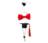 Didiseaon 2 Pièces Chapeau Rouge de Remise de Diplôme pour Nœud Animaux de