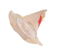 Didiseaon 2 pièces Chapeaux Sorcière et Épouvantail Halloween Accessoires Costume Pointus avec Tournesol Casquette Magicien Unisexe pour Fêtes Automne et Cosplay